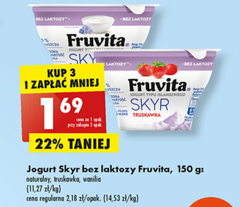 Biedronka Jogurt Skyr bez laktozy Fruvita, 150 g oferta