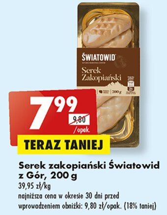 Biedronka Serek zakopiański Światowid z Gór, 200 g oferta