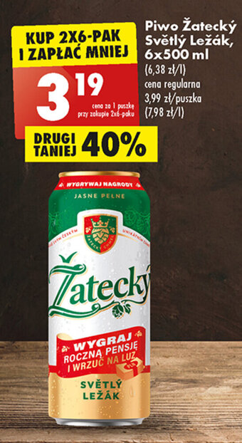 Biedronka Piwo Žatecký Světlý Ležák, 6x500 ml oferta