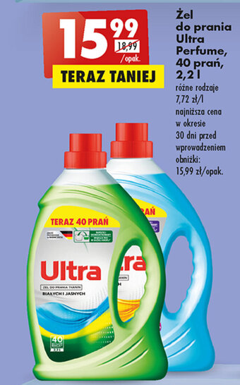 Biedronka Żel do prania Ultra Perfume, 40 prań, 2,2l oferta