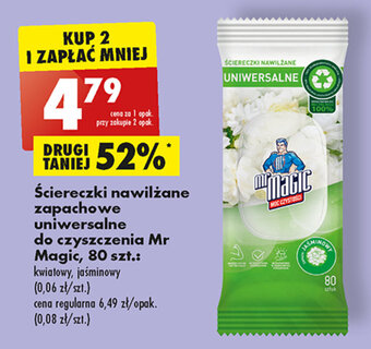 Biedronka Ściereczki nawilżane zapachowe uniwersalne do czyszczenia Mr Magic, 80 szt.: oferta