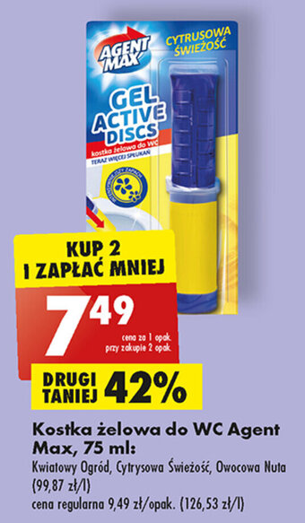 Kostka żelowa do WC Agent Max, 75 ml