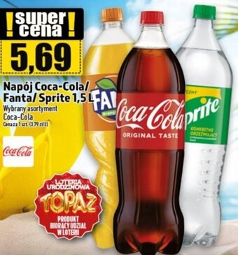 Topaz Napój Coca-Cola/ Fanta/Sprite 1,5 L oferta
