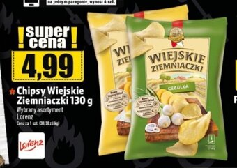 Topaz Chipsy Wiejskie Ziemniaczki 130 g Lorenz oferta
