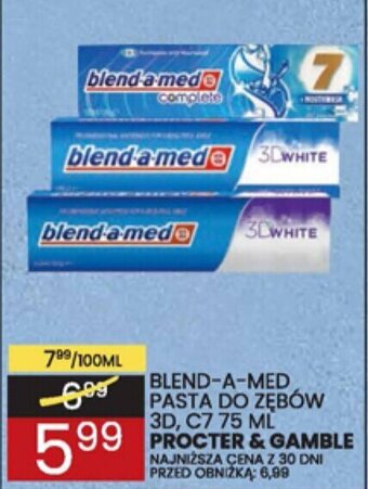 Wafelek BLEND-A-MED PASTA DO ZĘBÓW 3D, C7 75 ML PROCTER & GAMBLE oferta