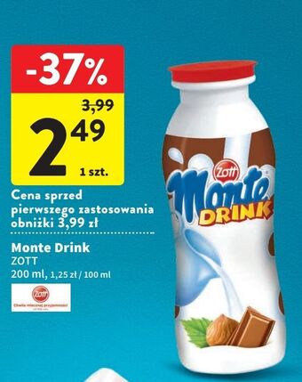 Intermarche Napój mleczno-czekoladowy zott monte drink oferta