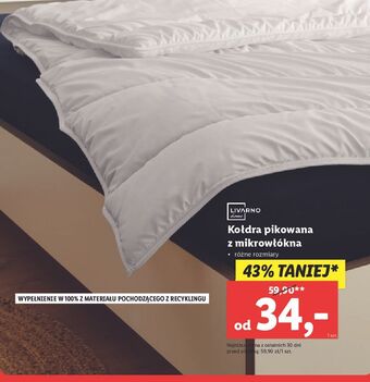 Lidl Kołdra pikowana z mikrowłókna feran ice 140 x 200 cm livarno home oferta