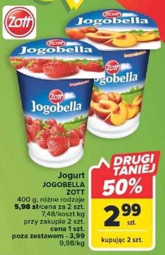 Carrefour Market Jogurt JOGOBELLA ZOTT 400 g oferta
