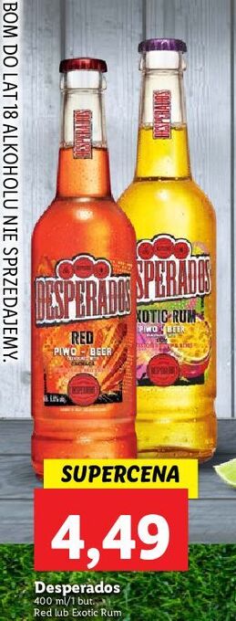 Lidl Piwo desperados red oferta