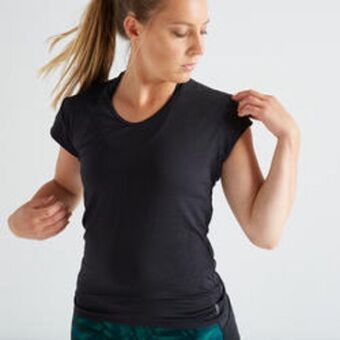 Decathlon Koszulka fitness damska domyos krótki rękaw slim oferta