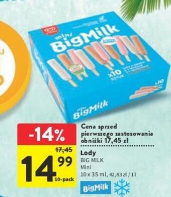 Intermarche Lody BIG MILK 10x35ml oferta
