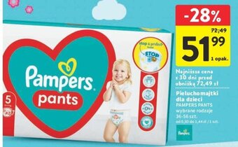 Intermarche Pieluchomajtki dla dzieci PAMPERS PANTS 36-56 szt. oferta