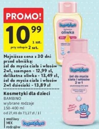Intermarche Kosmetyki dla dzieci BAMBINO 150-400ml oferta