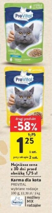 Intermarche Karma dla kota PreVital 100 g oferta