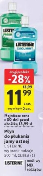 Intermarche Płyn do płukania jamy ustnej LISTERINE 500 ml oferta