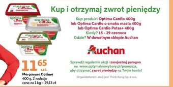 Auchan Margaryna optima cardio oferta