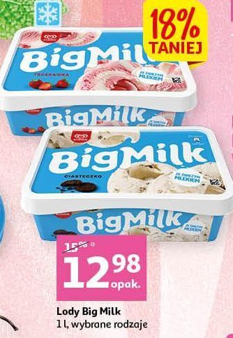Auchan Lody ciasteczko algida big milk oferta