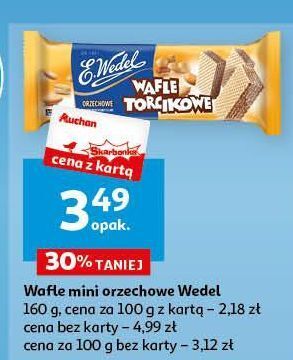 Auchan Wafle torcikowe mini orzechowe e. wedel oferta