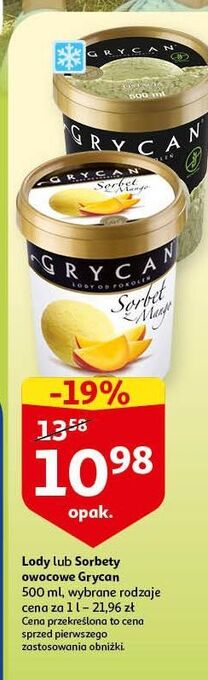 Auchan Sorbet z mango grycan oferta