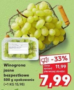 Kaufland Winogrona jasne bezpestkowe oferta