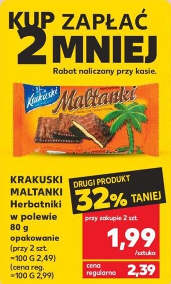 Kaufland KRAKUSKI MALTANKI Herbatniki w polewie 80 g oferta