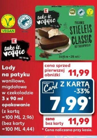 Kaufland Lody na patyku 3 x 90 ml oferta