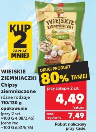 Kaufland WIEJSKIE ZIEMNIACZKI Chipsy ziemniaczane 110/130 g oferta