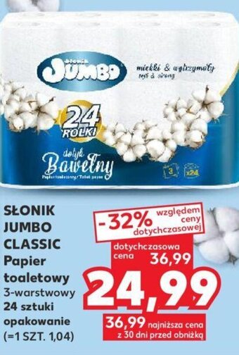 Kaufland SŁONIK JUMBO CLASSIC Papier toaletowy 24 sztuki oferta