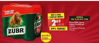 Biedronka Piwo Żubr Jasne Pełne, 500 ml oferta