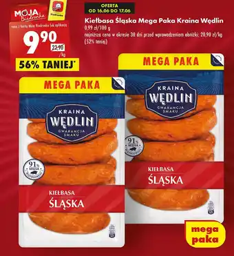 Biedronka Kiełbasa Śląska Mega Paka Kraina Wędlin 1kg oferta