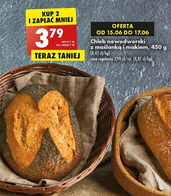 Biedronka Chleb nowodworski z maślanką i makiem, 450 g oferta
