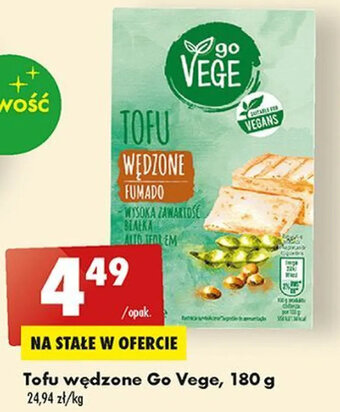 Biedronka Tofu wędzone Go Vege, 180 g oferta