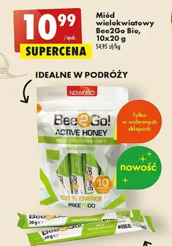 Biedronka Miód wielokwiatowy Bee2Go Bio, 10x20 g oferta