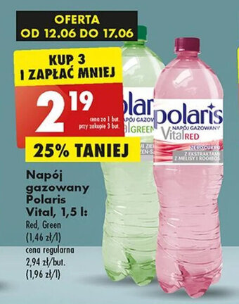 Biedronka Napój gazowany Polaris Vital, 1,5 l oferta
