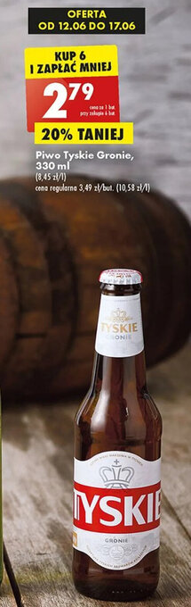 Biedronka Piwo Tyskie Gronie, 330 ml oferta