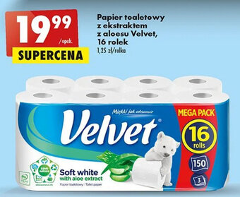 Biedronka Papier toaletowy z ekstraktem z aloesu Velvet, 16 rolek oferta