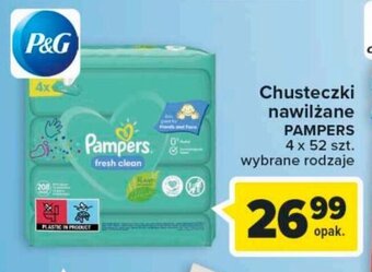 Carrefour Chusteczki nawilżane PAMPERS 4 x 52 szt. oferta