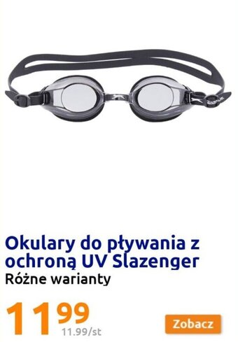 Action Okulary do pływania z ochroną UV Slazenger oferta