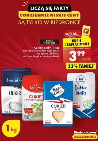 Biedronka Cukier biały 1kg oferta