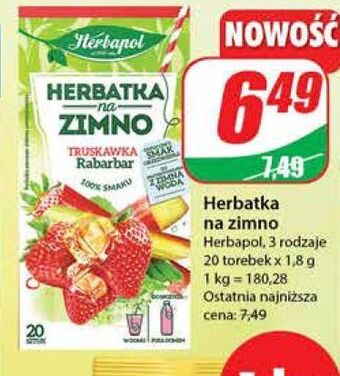 Dino Herbatka truskawka-rabarbar herbapol na zimno oferta