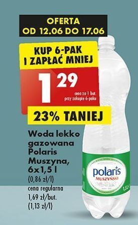 Biedronka Woda lekko gazowana polaris muszyński oferta