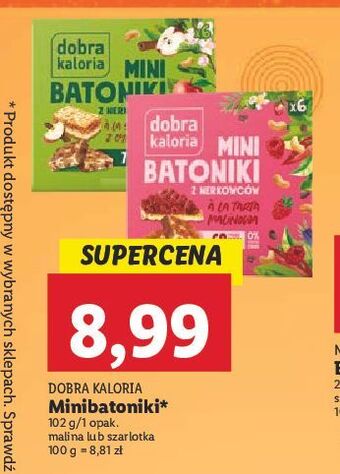 Lidl Mini batoniki z nerkowców a'la tarta malinowa dobra kaloria oferta