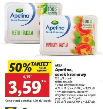 Lidl Serek kremowy pomidory i bazylia arla apetina oferta