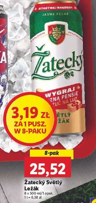Lidl Piwo zatecky svetly lezak oferta