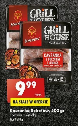 Biedronka Kaszanka z boczkiem i cebulką sokołów grill house oferta