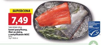 Lidl Łosoś pacyficzny filet ze skórą targ rybny lidla oferta