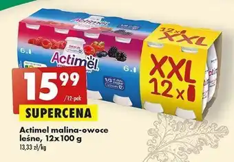 Biedronka Jogurt malina + owoce leśne truskawka danone actimel oferta