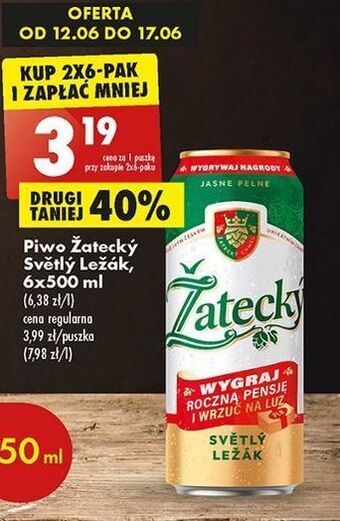 Biedronka Piwo zatecky svetly lezak oferta