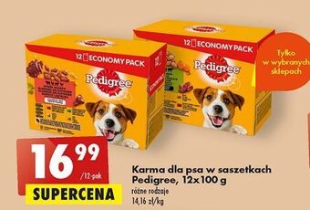 Biedronka Karma dla psa w sosie 3 x kurczak z warzywami + wołowina indyk jagnięciną pedigree vital oferta