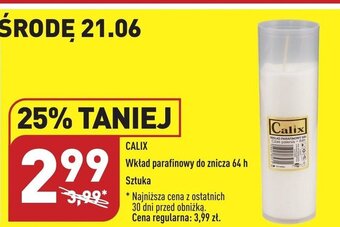 ALDI CALIX Wkład parafinowy do znicza 64 h oferta